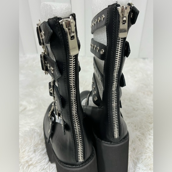 TRICKZ N’ TREATZ Batty Nights Faux Leather Platform Mary Janes Bat Buckles 9 - Picture 6 of 11